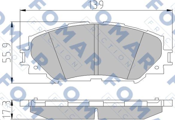 FOMAR Friction FO 932781 - Тормозные колодки, дисковые, комплект www.autospares.lv