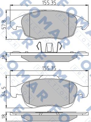 FOMAR Friction FO 929981 - Bremžu uzliku kompl., Disku bremzes www.autospares.lv