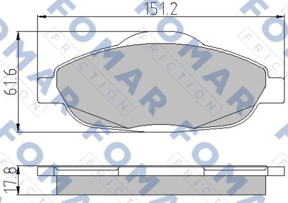 FOMAR Friction FO 929581 - Bremžu uzliku kompl., Disku bremzes autospares.lv