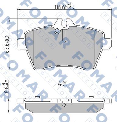 FOMAR Friction FO 929681 - Bremžu uzliku kompl., Disku bremzes www.autospares.lv