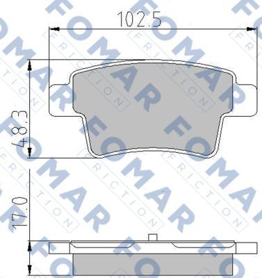 FOMAR Friction FO 929881 - Bremžu uzliku kompl., Disku bremzes www.autospares.lv