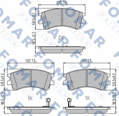 FOMAR Friction FO 924981 - Bremžu uzliku kompl., Disku bremzes www.autospares.lv