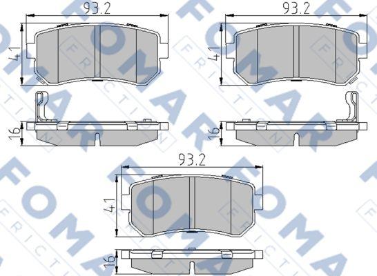 FOMAR Friction FO 924081 - Bremžu uzliku kompl., Disku bremzes www.autospares.lv