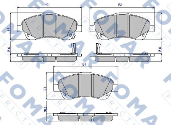 FOMAR Friction FO 924281 - Bremžu uzliku kompl., Disku bremzes www.autospares.lv