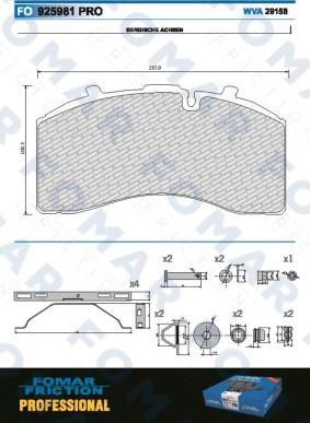 FOMAR Friction FO 925981 - Bremžu uzliku kompl., Disku bremzes www.autospares.lv