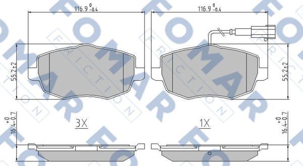 FOMAR Friction FO 925681 - Bremžu uzliku kompl., Disku bremzes www.autospares.lv