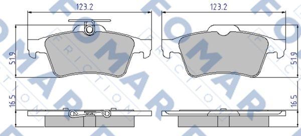 FOMAR Friction FO 926381 - Тормозные колодки, дисковые, комплект www.autospares.lv