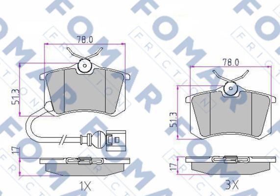 FOMAR Friction FO 920181 - Тормозные колодки, дисковые, комплект www.autospares.lv