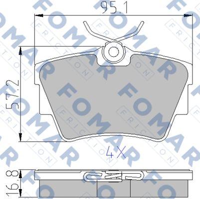 FOMAR Friction FO 920281 - Тормозные колодки, дисковые, комплект www.autospares.lv