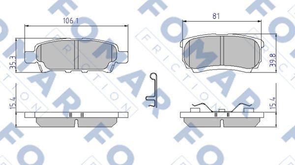 FOMAR Friction FO 921781 - Brake Pad Set, disc brake www.autospares.lv