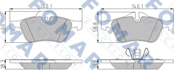 FOMAR Friction FO 928981 - Bremžu uzliku kompl., Disku bremzes www.autospares.lv