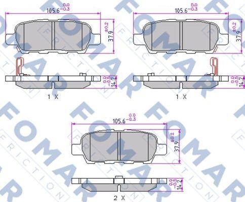 FOMAR Friction FO 923981 - Bremžu uzliku kompl., Disku bremzes autospares.lv