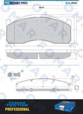 FOMAR Friction FO 923481 - Bremžu uzliku kompl., Disku bremzes www.autospares.lv