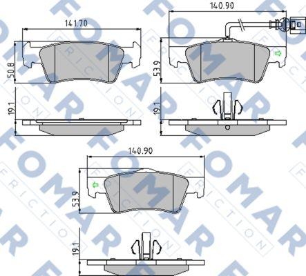 FOMAR Friction FO 923581 - Brake Pad Set, disc brake www.autospares.lv