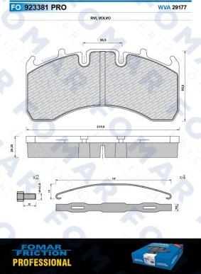 FOMAR Friction FO 923381 - Bremžu uzliku kompl., Disku bremzes www.autospares.lv