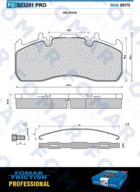 FOMAR Friction FO 923281 - Bremžu uzliku kompl., Disku bremzes www.autospares.lv