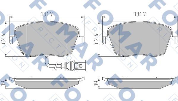 FOMAR Friction FO 922881 - Bremžu uzliku kompl., Disku bremzes autospares.lv