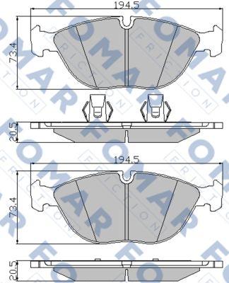 FOMAR Friction FO 922281 - Brake Pad Set, disc brake www.autospares.lv