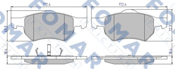 FOMAR Friction FO 922781 - Bremžu uzliku kompl., Disku bremzes autospares.lv