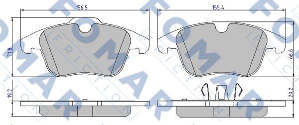 FOMAR Friction FO 927181 - Тормозные колодки, дисковые, комплект www.autospares.lv