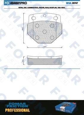 FOMAR Friction FO 494681 - Bremžu uzliku kompl., Disku bremzes www.autospares.lv