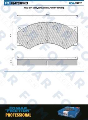 FOMAR Friction FO 494781 - Bremžu uzliku kompl., Disku bremzes www.autospares.lv