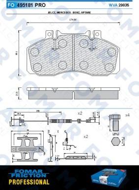 FOMAR Friction FO 495181 - Bremžu uzliku kompl., Disku bremzes autospares.lv