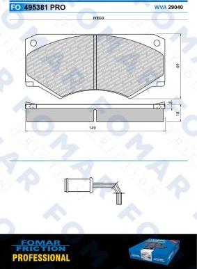 FOMAR Friction FO 495381 - Bremžu uzliku kompl., Disku bremzes autospares.lv