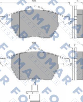 FOMAR Friction FO 495781 - Тормозные колодки, дисковые, комплект www.autospares.lv