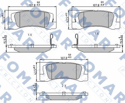 FOMAR Friction FO 496681 - Тормозные колодки, дисковые, комплект www.autospares.lv