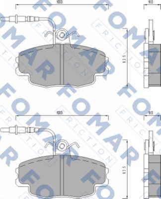 FOMAR Friction FO 498681 - Тормозные колодки, дисковые, комплект www.autospares.lv