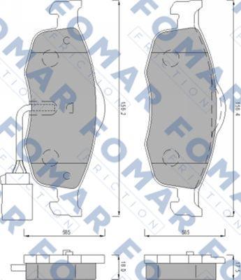 FOMAR Friction FO 493081 - Bremžu uzliku kompl., Disku bremzes www.autospares.lv