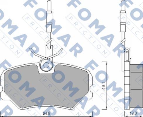 FOMAR Friction FO 492281 - Bremžu uzliku kompl., Disku bremzes www.autospares.lv