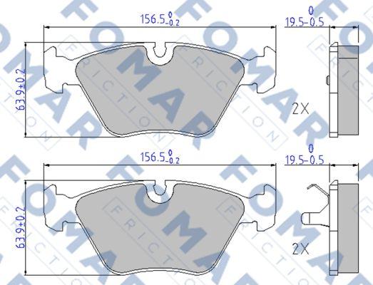 FOMAR Friction FO 449481 - Тормозные колодки, дисковые, комплект www.autospares.lv