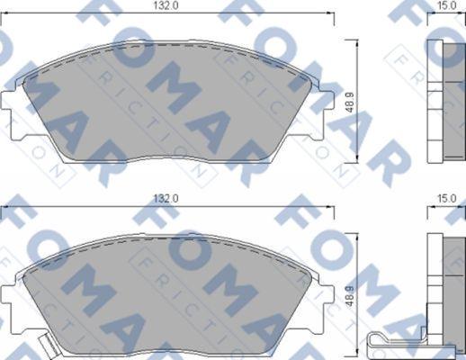 FOMAR Friction FO 444781 - Тормозные колодки, дисковые, комплект www.autospares.lv