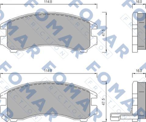 FOMAR Friction FO 443681 - Bremžu uzliku kompl., Disku bremzes autospares.lv