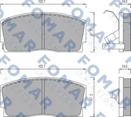 FOMAR Friction FO 447281 - Bremžu uzliku kompl., Disku bremzes www.autospares.lv