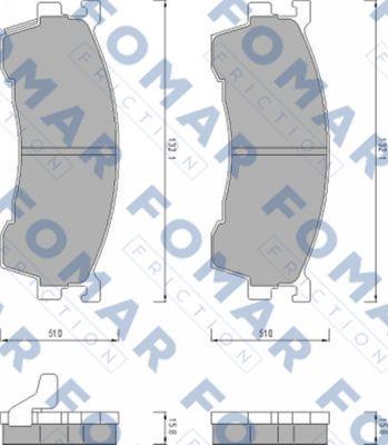 FOMAR Friction FO 459481 - Brake Pad Set, disc brake www.autospares.lv