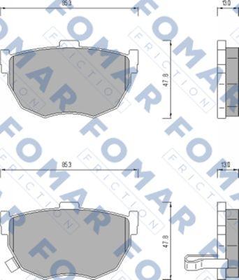 FOMAR Friction FO 451681 - Тормозные колодки, дисковые, комплект www.autospares.lv