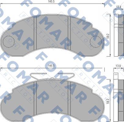 FOMAR Friction FO 458581 - Bremžu uzliku kompl., Disku bremzes www.autospares.lv