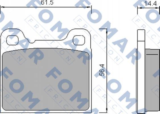 FOMAR Friction FO 458781 - Тормозные колодки, дисковые, комплект www.autospares.lv