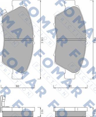 FOMAR Friction FO 453481 - Bremžu uzliku kompl., Disku bremzes autospares.lv