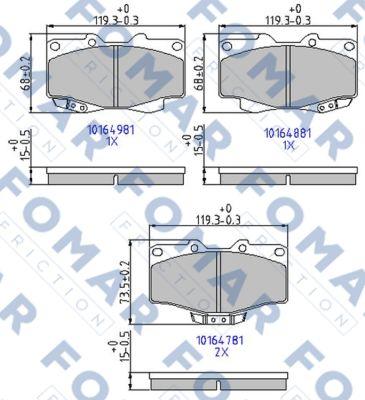 FOMAR Friction FO 464781 - Bremžu uzliku kompl., Disku bremzes www.autospares.lv