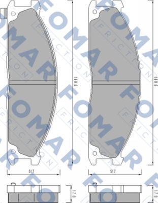 FOMAR Friction FO 460781 - Bremžu uzliku kompl., Disku bremzes autospares.lv