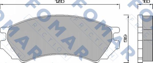 FOMAR Friction FO 461881 - Bremžu uzliku kompl., Disku bremzes www.autospares.lv