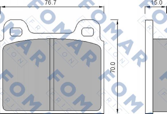 FOMAR Friction FO 463281 - Тормозные колодки, дисковые, комплект www.autospares.lv