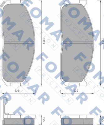 FOMAR Friction FO 462881 - Bremžu uzliku kompl., Disku bremzes www.autospares.lv