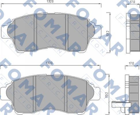 FOMAR Friction FO 481681 - Brake Pad Set, disc brake www.autospares.lv