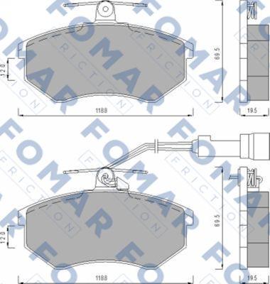 FOMAR Friction FO 488681 - Bremžu uzliku kompl., Disku bremzes www.autospares.lv