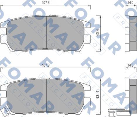 FOMAR Friction FO 482181 - Тормозные колодки, дисковые, комплект www.autospares.lv